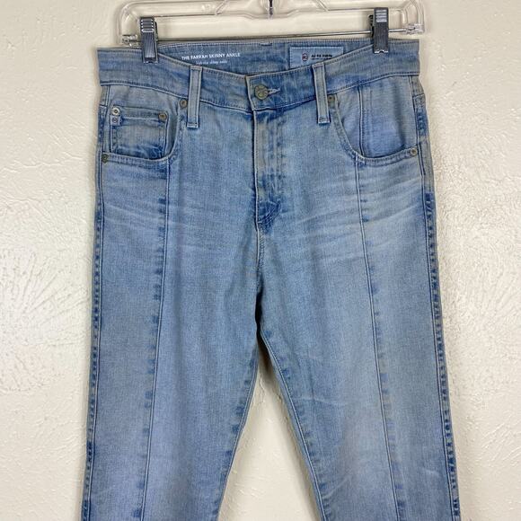 AG Adriano Goldschmied Farrah Skinny Ankle Jeans Sz 28 Stepped Hem Skylight Wash - Picture 4 of 11